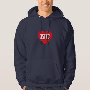 North Carolina Red Heart - I Liebe NC Hoodie