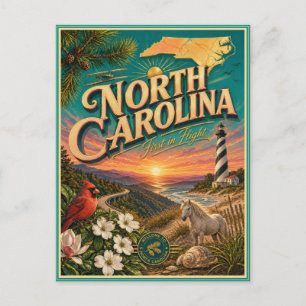 North Carolina Retro-Reise-Souvenir-Postkarte Postkarte