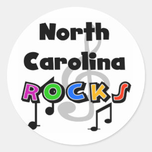 North Carolina Rocks Runder Aufkleber