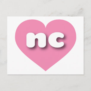 North Carolina rosa heart - I Liebe Postkarte
