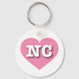 North Carolina Rosa Herz - I Liebe NC Schlüsselanhänger