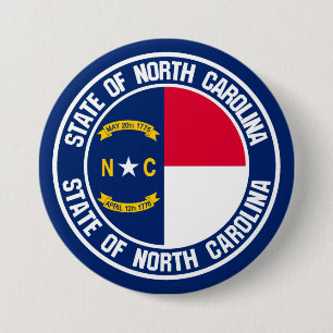North Carolina Round Emblem Button