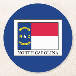North Carolina Runder Pappuntersetzer