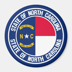 North Carolina-rundes Emblem Magnet