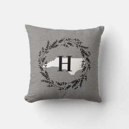 North Carolina Rustic Wreath Monogram Kissen Kisse