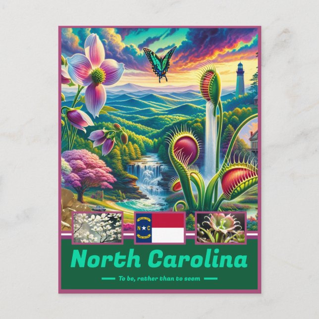 North Carolina Schätze Herrliche Landschaften Postkarte (Vorderseite)