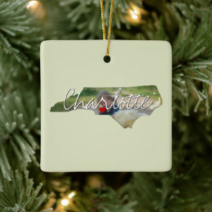 North Carolina Staat Foto Einlage und Ortsname Keramikornament