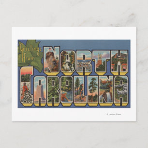 North Carolina (Staat Hauptstadt/Blume) Postkarte