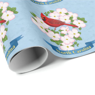 North Carolina Staat Kardinal Bird Dogwood Blume Geschenkpapier