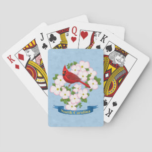 North Carolina Staat Kardinal Bird Dogwood Blume Spielkarten
