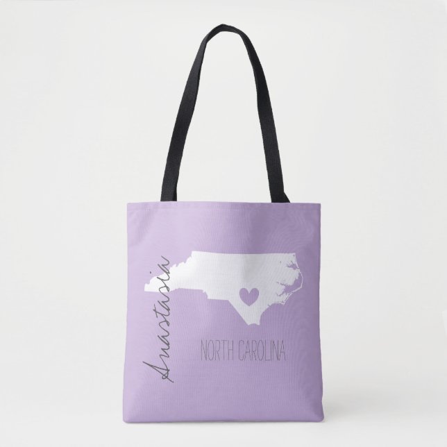 North Carolina Staat Map Personenname Tasche (Vorderseite)