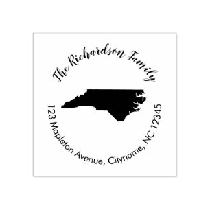 North Carolina Staat Rücksendeadresse Kautschuk B Gummistempel