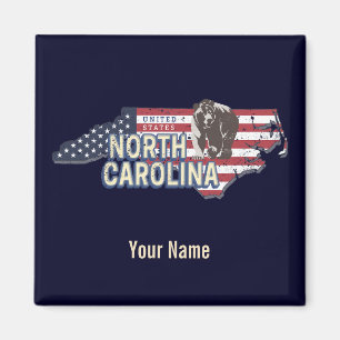 North Carolina Staat United Staaten Map USA Vintag Magnet