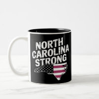 North Carolina stark mit NC-Staat und US-Flagge