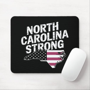 North Carolina Stark Mit NC Staat Und USA-Flagge Mousepad