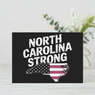 North Carolina Stark Mit NC State Und USA-Flagge Einladung