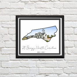 North Carolina State Custom Foto PCS Geschenk Poster