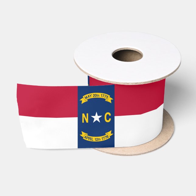 North Carolina State Flag Satin Ribbon Satinband (Spule)