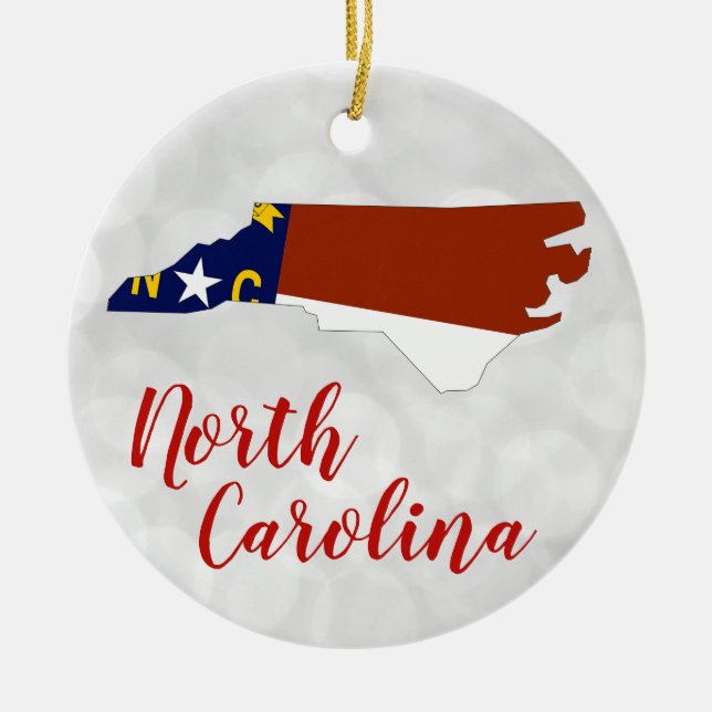 North Carolina State Flag - Weihnachtskarte Keramik Ornament (Vorne)