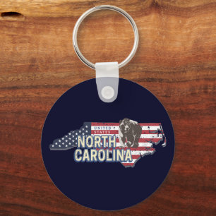 North Carolina State Vereinigte Staaten Karte USA Schlüsselanhänger