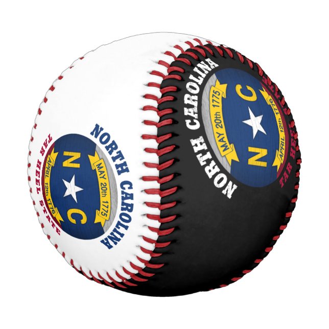 NORTH CAROLINA TAR HEEL STAAT FLAG BASEBALL (Schrägansicht)