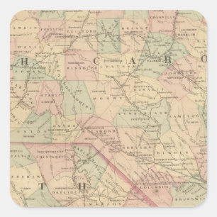 North Carolina und South Carolina Quadratischer Aufkleber