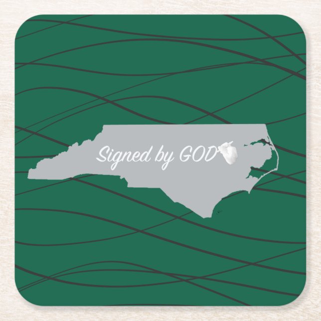 North Carolina , unterschrieben von Gott Rechteckiger Pappuntersetzer (Vorderseite)