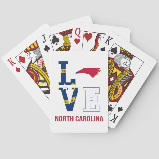 North Carolina USA Staat Liebe Spielkarten (Rückseite)