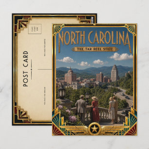 North Carolina Vintage Art Deco Golden Age Postkarte