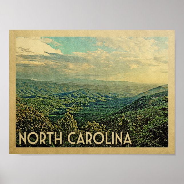 North Carolina Vintage Travel Poster (Vorne)
