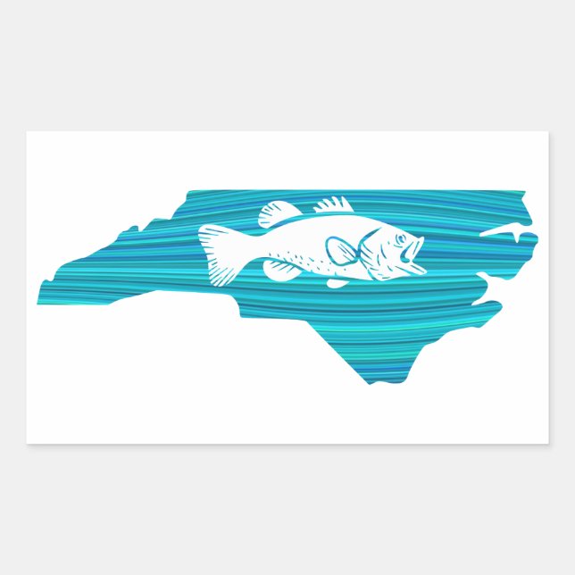 North Carolina Wave Fishing Rechteckiger Aufkleber (Vorderseite)