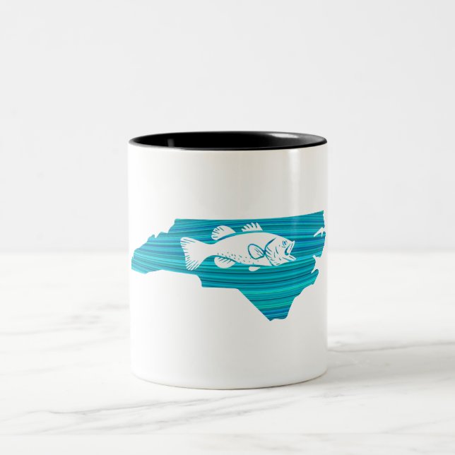 North Carolina Wave Fishing Zweifarbige Tasse (Mittel)