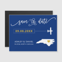 North Carolina Wedding Save the Date Card, Map