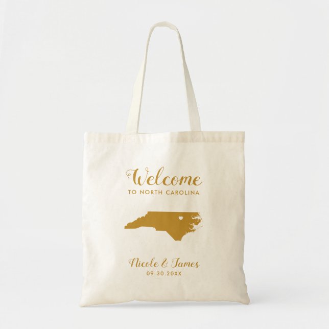 North Carolina Wedding Welcome Bag für Hotel Guest Tragetasche (Vorne)