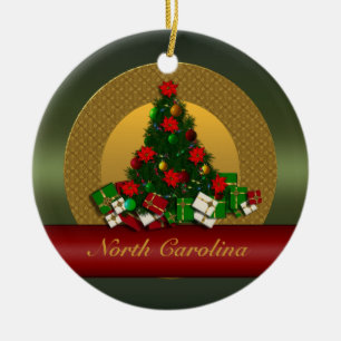 North Carolina-Weihnachtsbaum-Verzierung Keramikornament