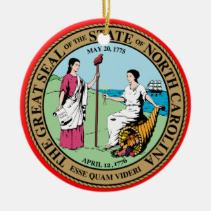 North Carolina * Weihnachtsverzierung Keramik Ornament