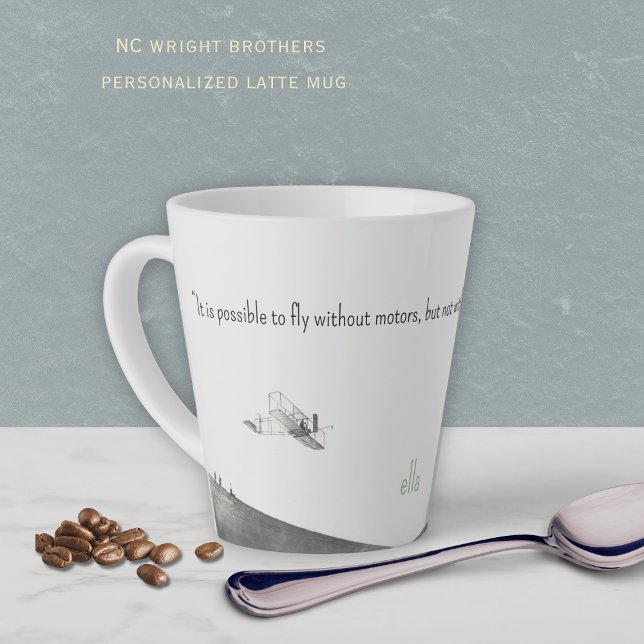 North Carolina Wright Brothers Latte Mug (The Wright Brothers Personalized latte mug, represent North Carolina!)