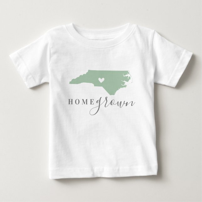 North Carolina Zuhause Grown | Editierbarer Staat  Baby T-shirt (Vorderseite)