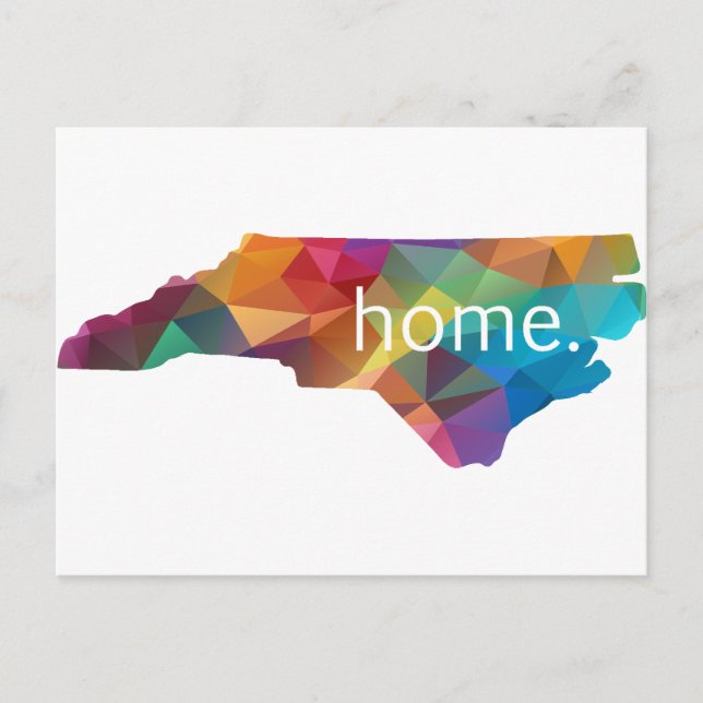 North Carolina ZUHAUSE Low Poly Postkarte (Vorderseite)
