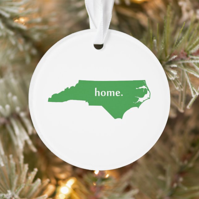 North Carolina Zuhause Silhouette Staat Karte Ornament (Baum)
