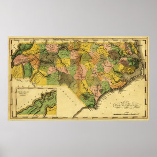 North CarolinaPanoramakarte Poster