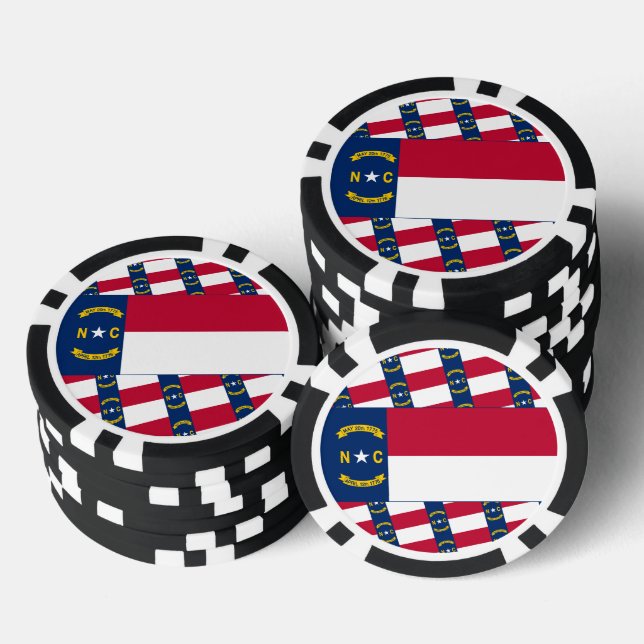 North Carolinian Flag, Flag of North Carolina Pokerchips (Stapel)