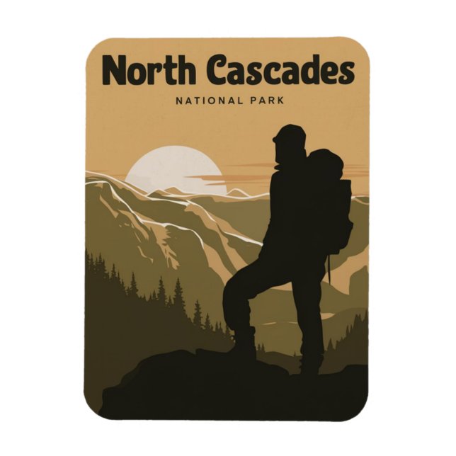 North Cascades National Park Backpackings Magnet (Vertikal)