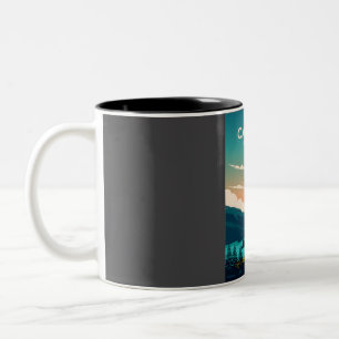 North Cascades National Park Travel Poster Zweifarbige Tasse