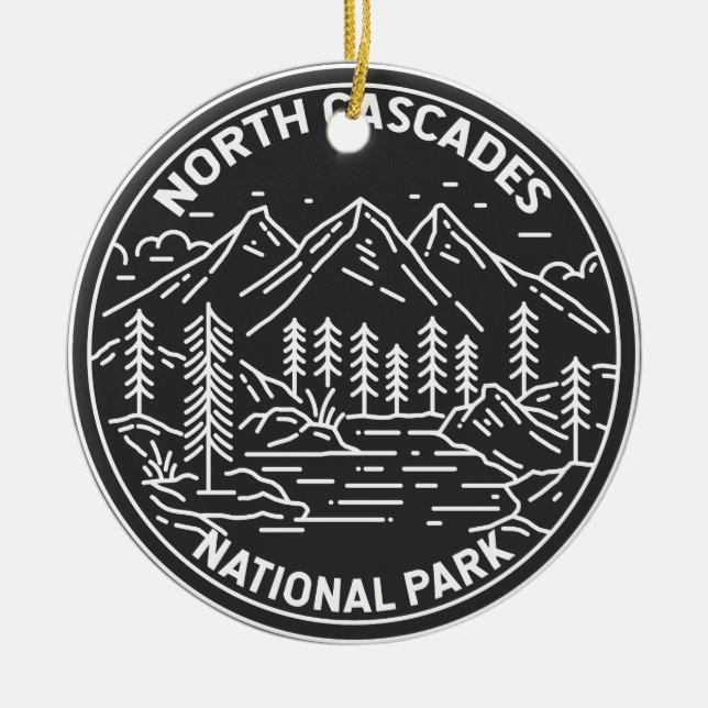 North Cascades National Park Washington Monoline Keramik Ornament (Vorne)