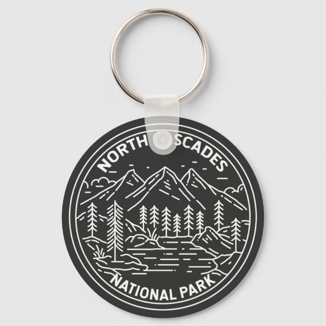 North Cascades National Park Washington Monoline Schlüsselanhänger (Vorderseite)