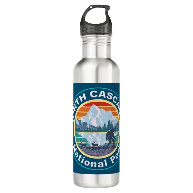 North Cascades Nationalpark Bigfoot Edelstahlflasche (Vorderseite)