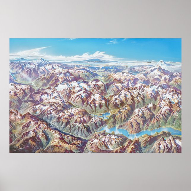 North Cascades Nationalpark Landschaftsbild Malere Poster (Vorne)