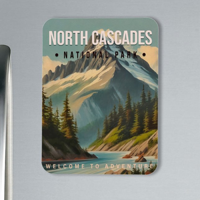 North Cascades Nationalpark Washington Vintag Magnet (Von Creator hochgeladen)