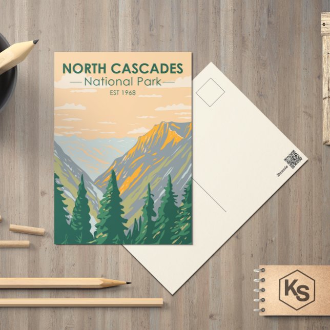 North Cascades Nationalpark Washington Vintag Postkarte (Von Creator hochgeladen)